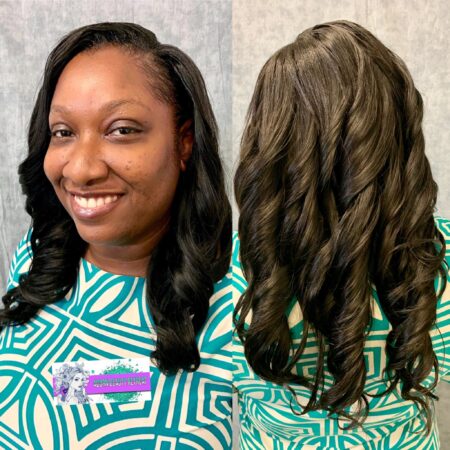 Partial sew in weave